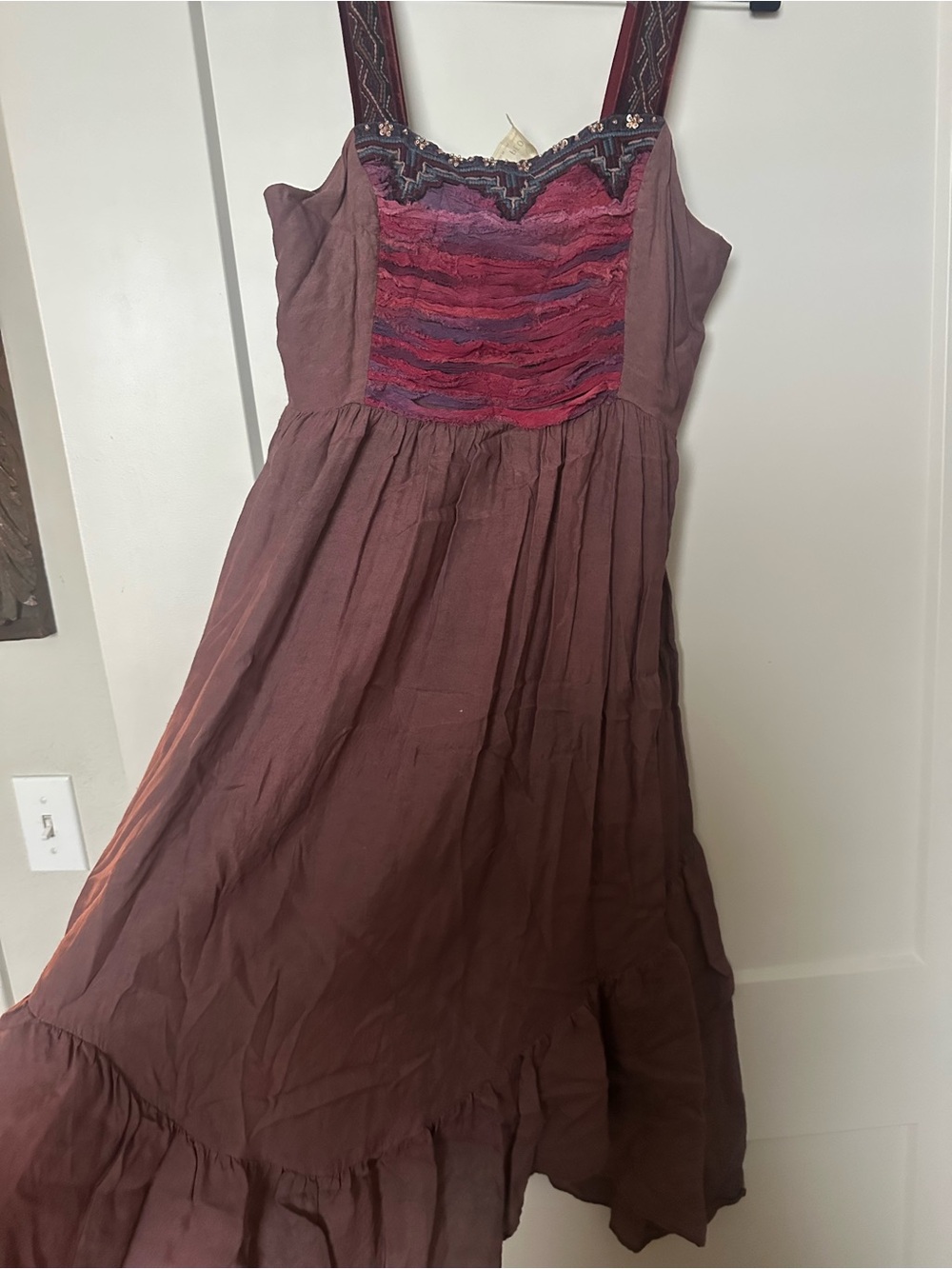 Free People Plum Maxi Dress with Pink & Purple Bodice